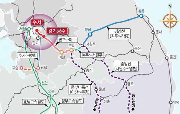 광주시는 국토교통부가 수서~광주 복선전철 사업에 대한 기본계획을 승인했다. (사진제공=광주시청)