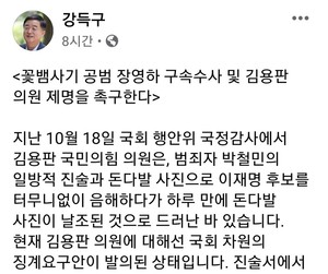 변호사 북 장영하 페이스 강득구 “허위